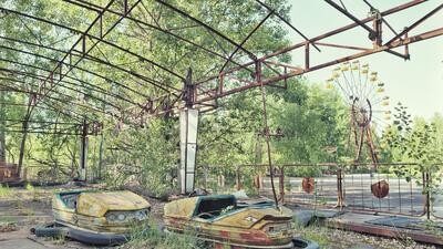 Abandoned bumper cars