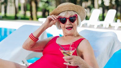 Grandma on holiday