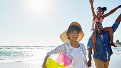 A happy family on holiday