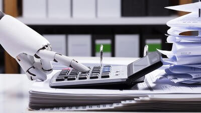 Robot hand using calculator