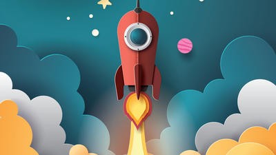 Rocket to the Moon illustration