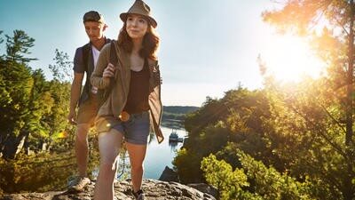 A couple on an adventure holiday