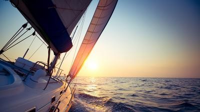A boat at sea
