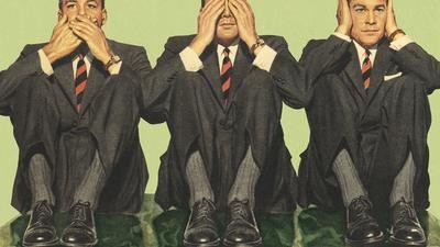 Businessmen covering mouth, eyes and ears
