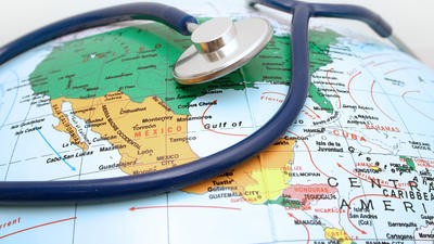 Globe and stethoscope