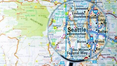 Seattle on a map