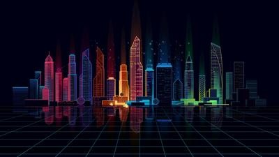 neon cityscape