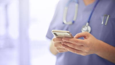 Doctor on phone