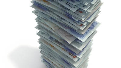 Stack of British notes