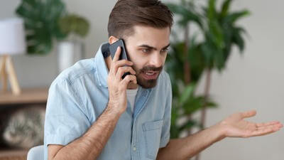 angry man on the phone