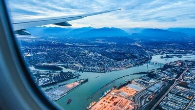 Airplane over Vancouver