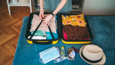 Suitcase and essentials