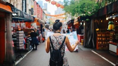 tourist with map