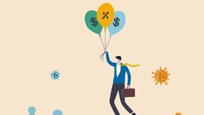 Man with balloons