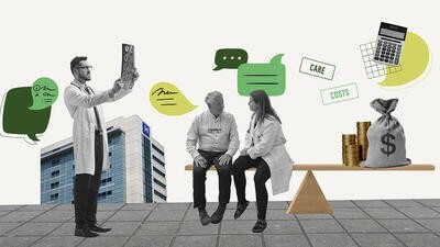 Communication about cost containment collage