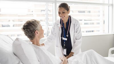 Doctor looking after patient