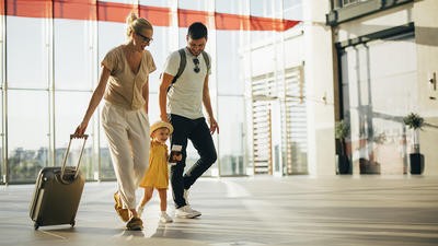 Family in the airport 
