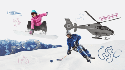 Collage of winter sports