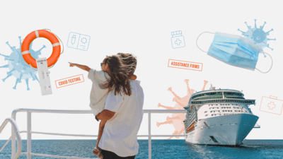 Collage of cruise industry covid