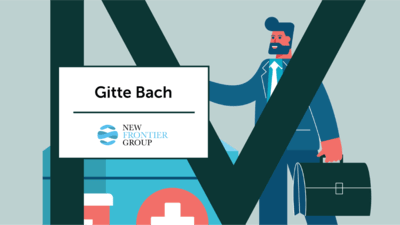 Illustration graphic of business man and doctor bag 