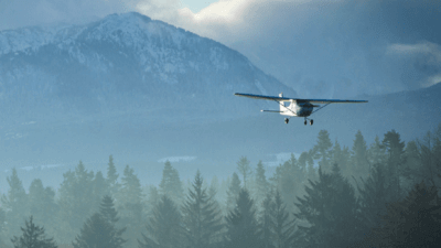 Small plane on air