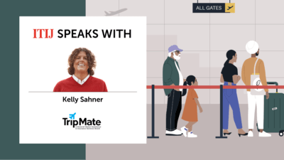 Illustration of people in a queue at the airpot