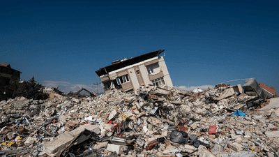 Derelict house after natural disaster