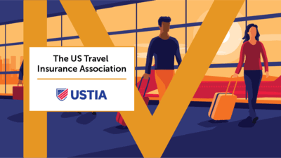 Illustration graphic of people in an airport
