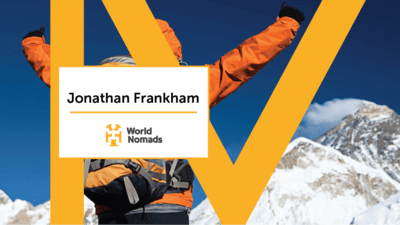Image of man in front of mountains