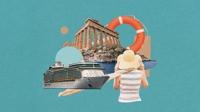 Collage of cruising the Mediterranean 