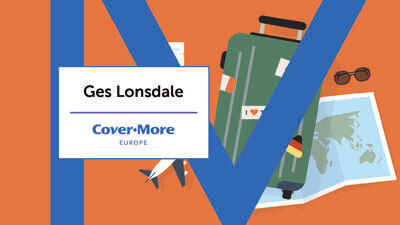 Suitcase and travel items illustration 