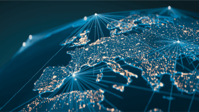 Map of the world and connecting dots