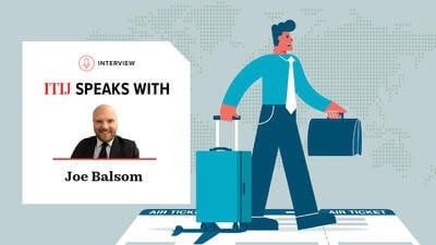 Illustration man walking on a boarding pass