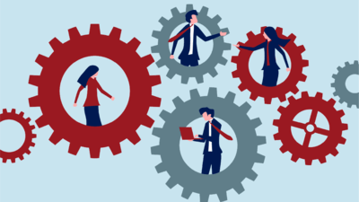 Illustration of business workers