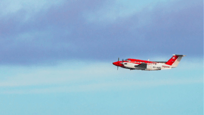 Air ambulance in the sky 