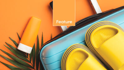 Suitcase with sandals