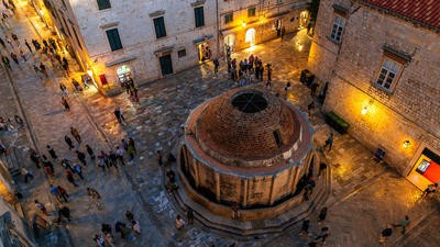 Busy street in Dubrovnik, Croatia