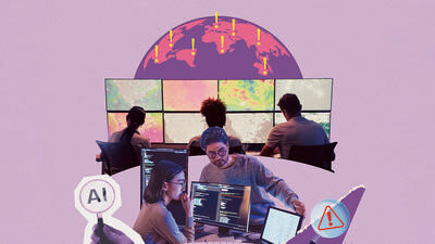Collage of tech room