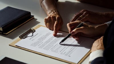 Legal documents being signed 
