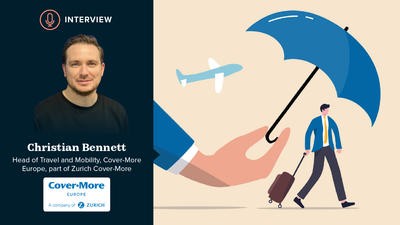 Umbrella over man and plane 