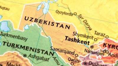 Uzbekistan on map