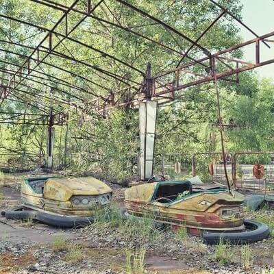 Abandoned bumper cars