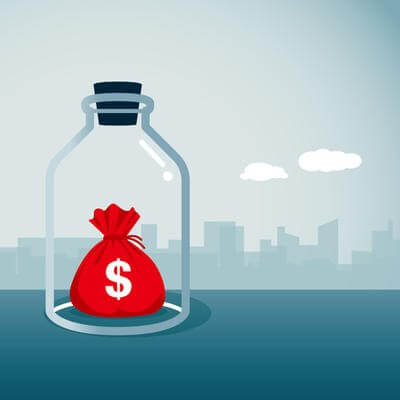 money in glass jar