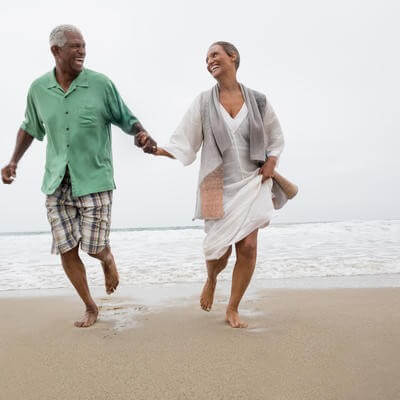 senior couple on beach