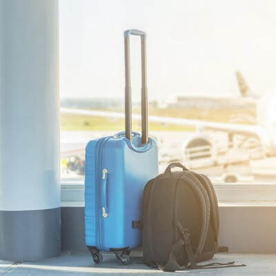 Hand luggage at the airport