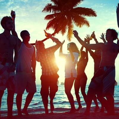 Spring breakers having fun