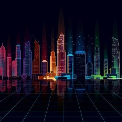 neon cityscape