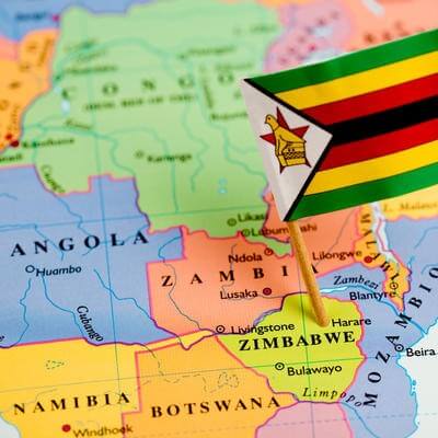 Map and flag of Zimbabwe