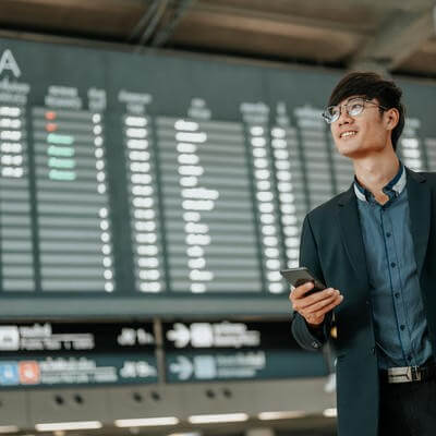 Business traveller airport