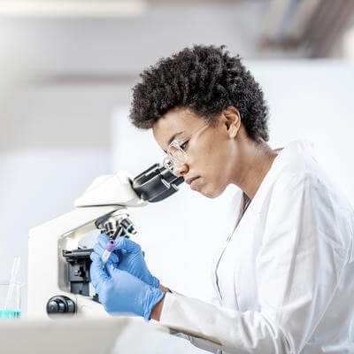 woman in lab